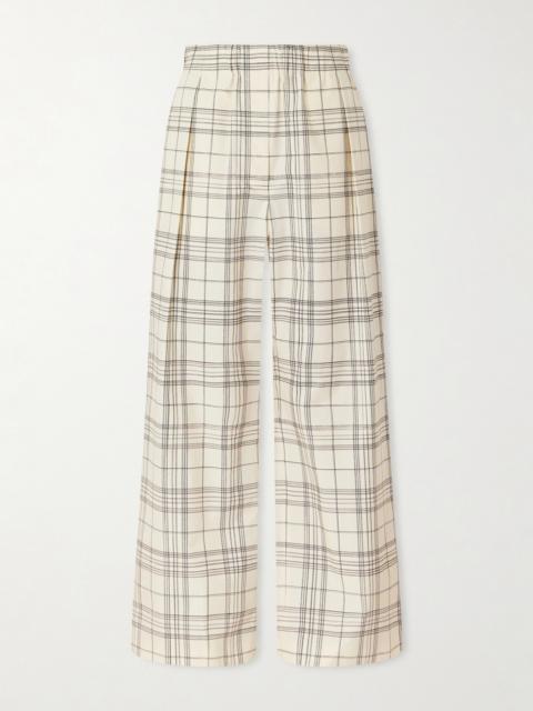 Checked Cotton-poplin Wide-leg Pants