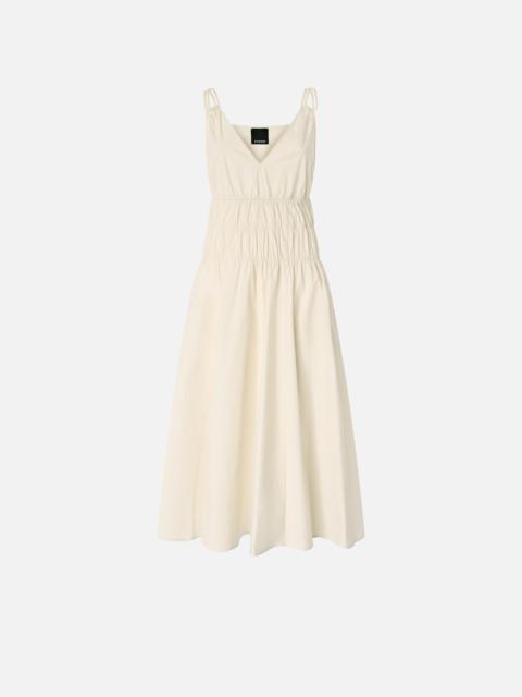 SLEEVELESS MIDI DRESS WITH PLEATS AND GATHERING