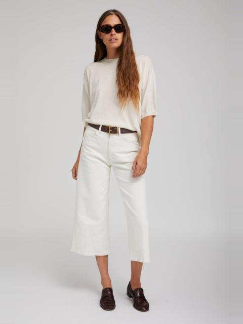 EARHART WHITE DENIM CULOTTE PANTS