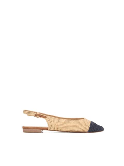 Strength Slingback Flat Shoe in Natural Raffia