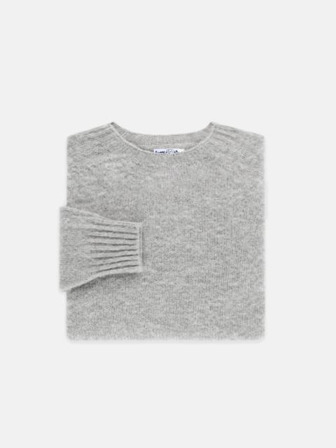 MADE-IN-SCOTLAND LIGHT GREY SHAGGY DOG SWEATER  - TRIM FIT