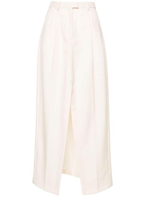 high-waist gabardine long skirt