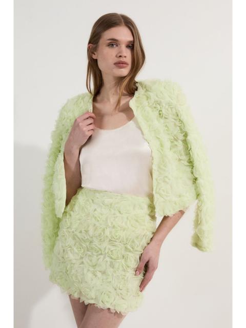 Rosette Texture Woven Mini Skirt