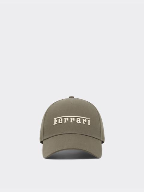 Baseball cap with rubberized Ferrari logo