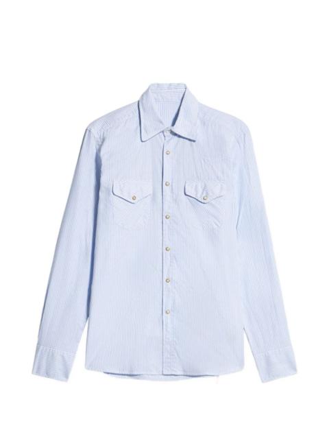 striped patch-pockets shirt