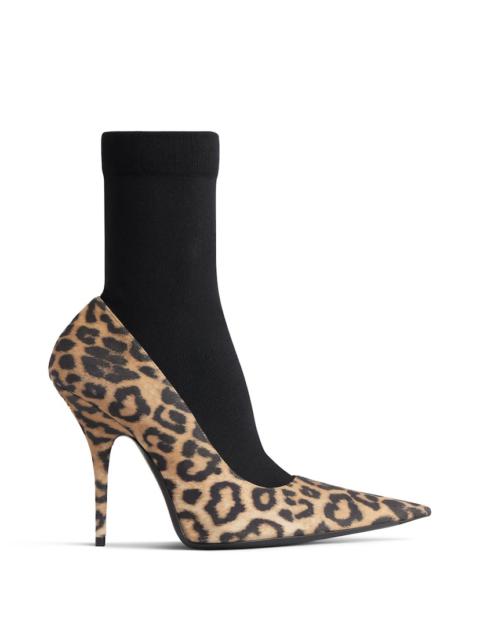Women's Avenue Sock 110mm Pump  in Leopard/black