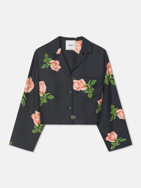 Cropped Silk Twill Shirt