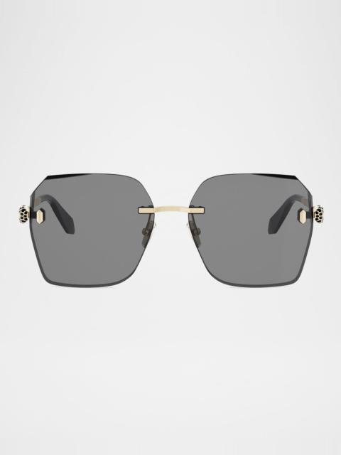 Serpenti Forever Metal Square Sunglasses