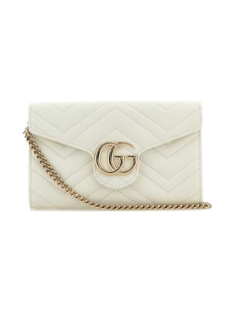 White Leather Gg Marmont Wallet