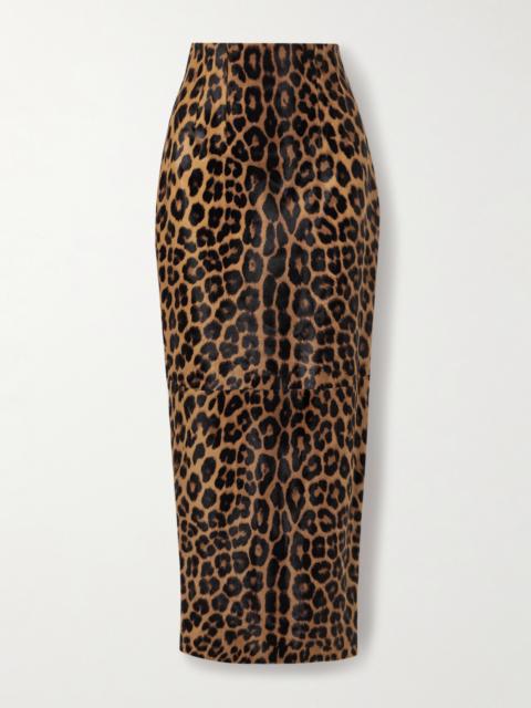 Loxley Leopard-print Calf Hair Maxi Skirt