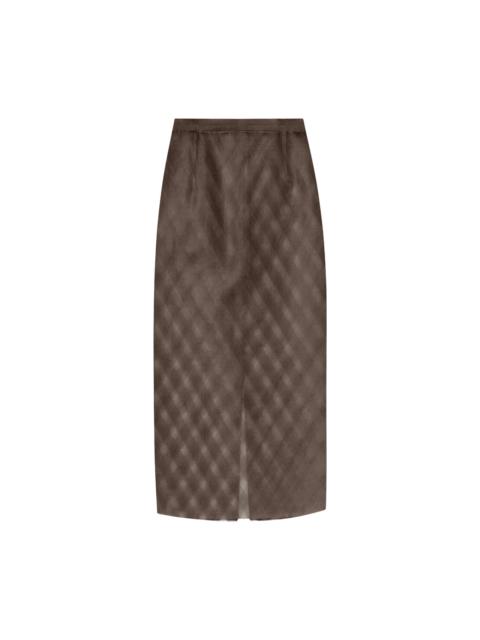 SHEER SILK COTTON JACQUARD PENCIL SKIRT