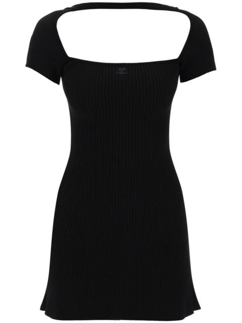 "HYPERBOLE MINI RIBBED JERSEY DRESS WITH