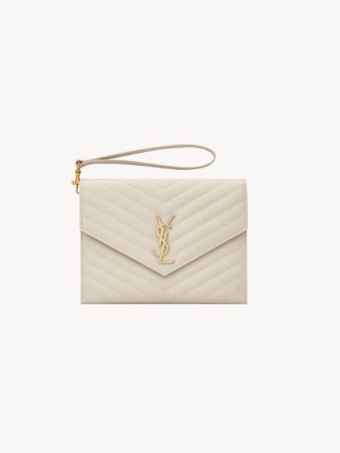 CASSANDRE MATELASSÉ FLAP POUCH IN GRAIN DE POUDRE LEATHER