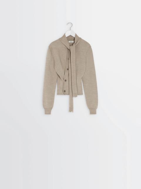 TWISTED CARDIGAN WITH SCARF