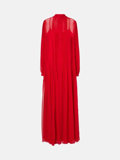 Clarinda pleated silk georgette maxi dress