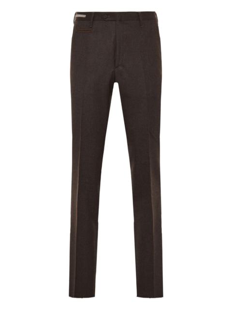 raw-edge trousers