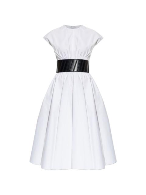 belted flared dress