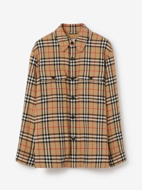 Vintage Check Wool Cotton Overshirt