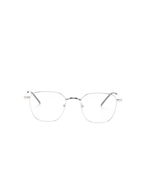 geometric-frame glasses