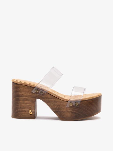 Miso Clear Platform Sandal In Clear Vinyl and Natural Cork