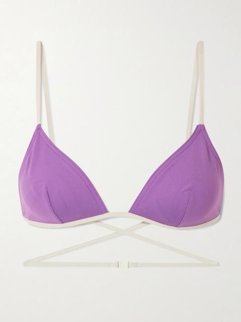 Lilas Karen two-tone triangle bikini top Purple