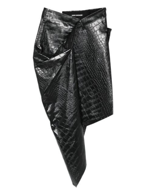 crocodile-effect asymmetric skirt