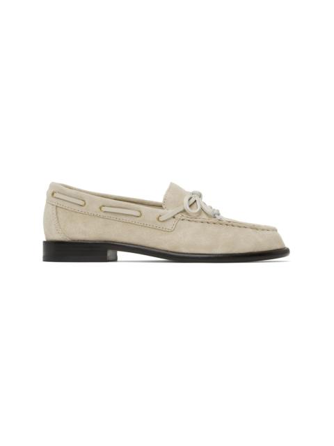 Beige Carter Italian Suede Boat Shoes