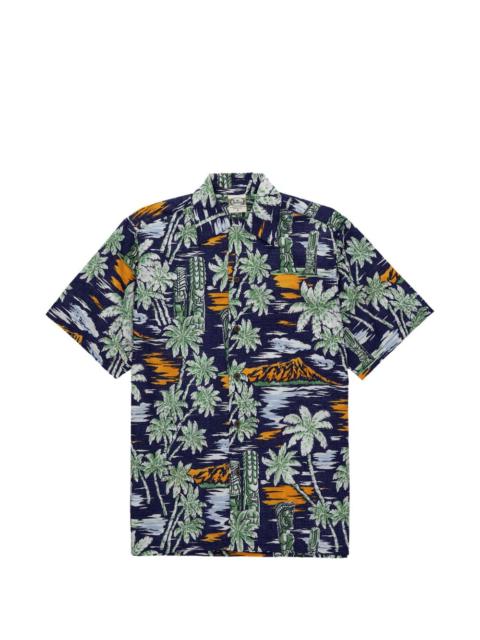 Tikisunset coconut-button tropical-print shirt