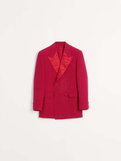 DOUBLE-BREASTED GRAIN DE POUDRE WOOL JACKET