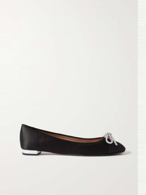 Parisina crystal-embellished satin ballet flats
