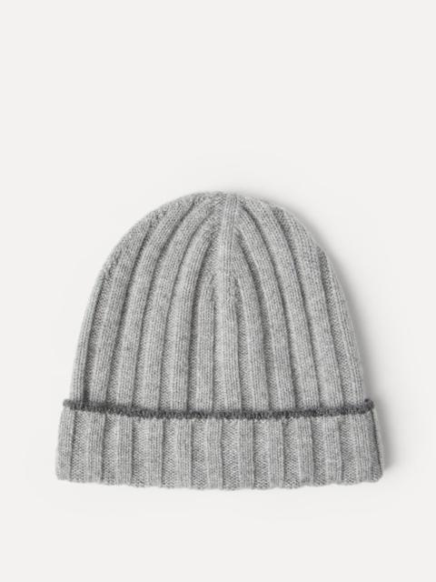 Cashmere rib knit beanie