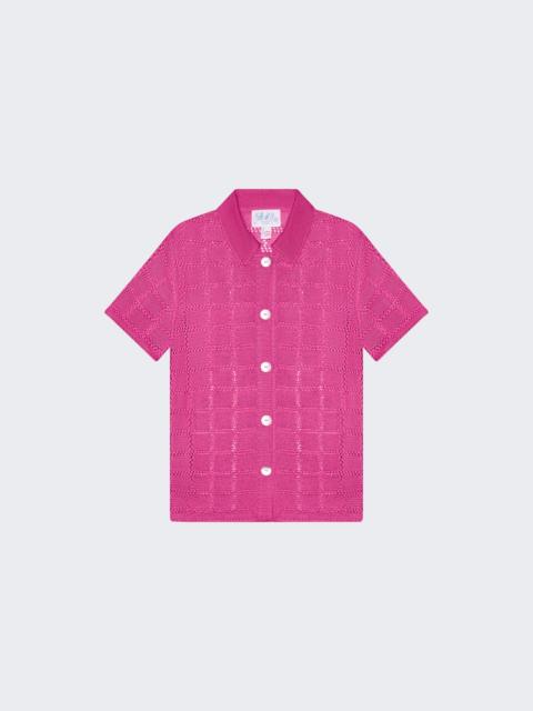 Short Sleeve Patchwork Shirt Hibiscus