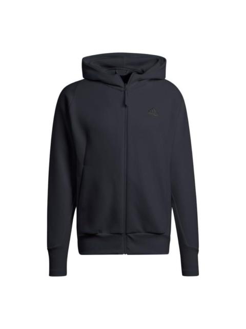 adidas Z.N.E. Premium Full-Zip Hooded Track Jacket 'Black' IN5089
