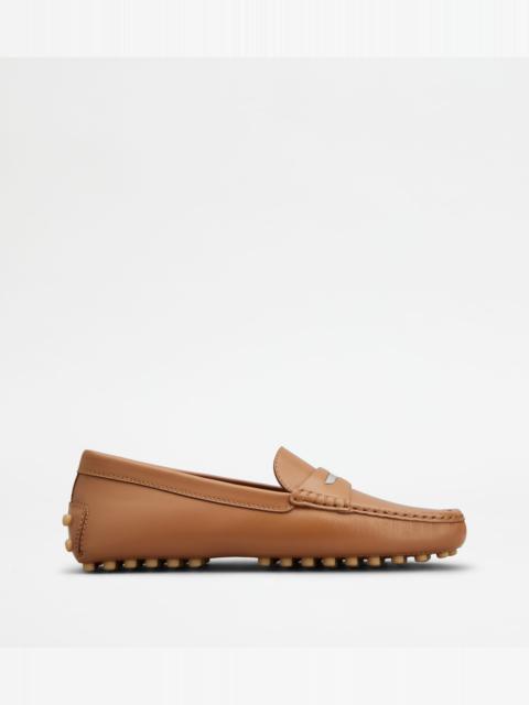 GOMMINO DRIVING SHOES IN LEATHER - BROWN