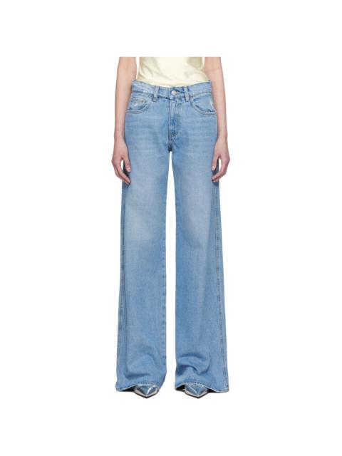 Blue Wide Leg Jeans
