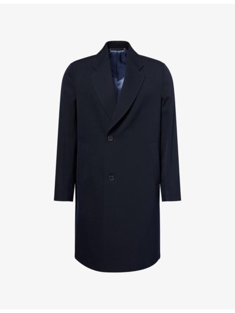 Notch-Lapels Regular-Fit Wool And Cotton Coat