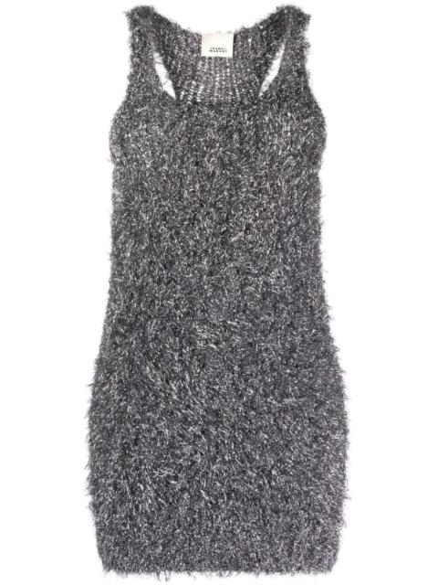 Windy metallic-knit minidress
