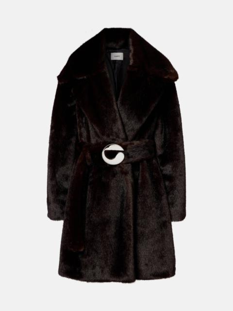 Logo belted coat