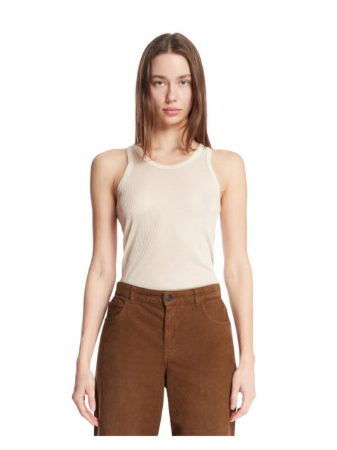 Beige Viscose and Silk Top