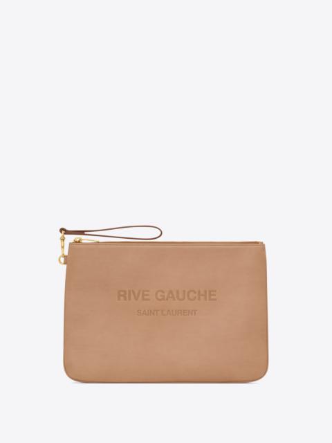 rive gauche beach pouch in vegetable-tanned leather