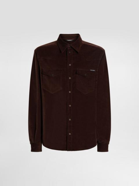 Fine-wale corduroy shirt