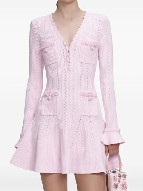 pearl-embellishment mini dress