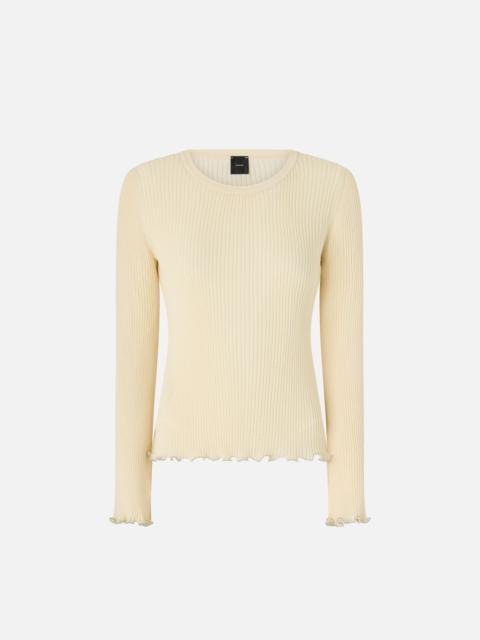 RIBBED SWEATER WITH JEWEL EDGES