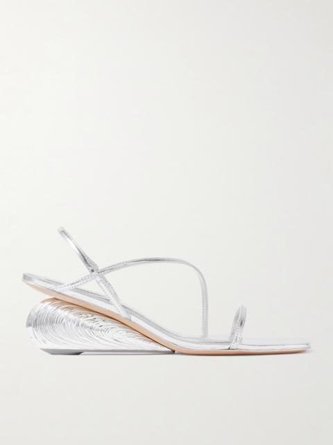 Bridget Metallic Leather Wedge Sandals