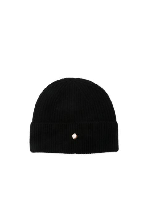 ribbed logo beanie