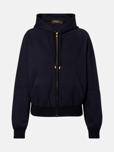 Viera cotton, silk, and cashmere fleece hoodie
