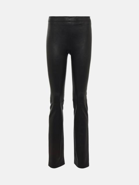 Cropped leather trousers