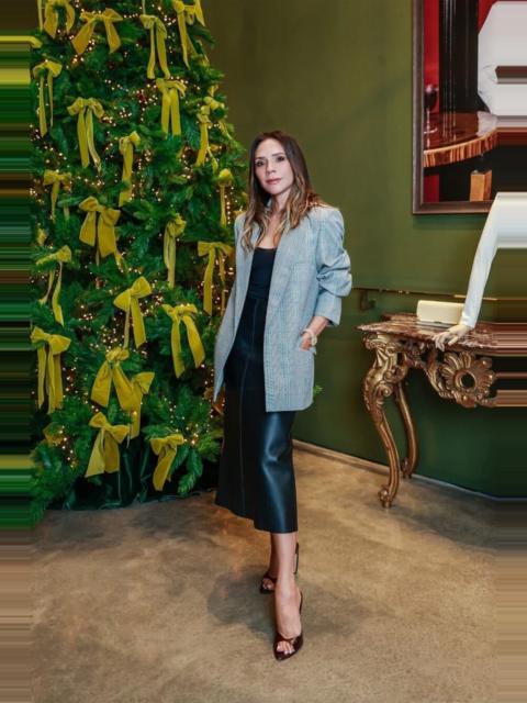 Panelled Leather Midi Skirt In Black