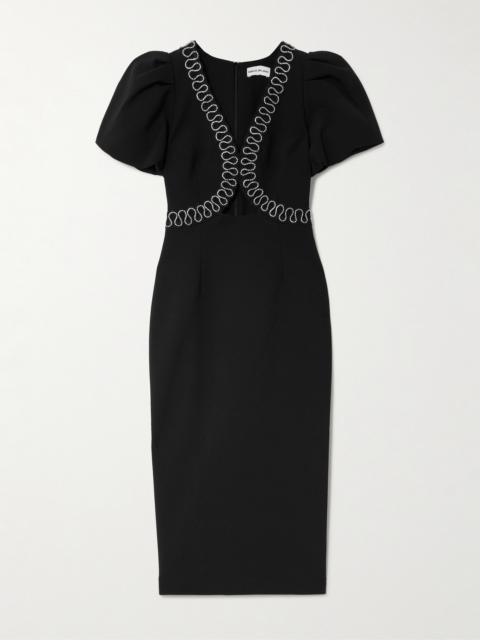 Nyx Crystal-embellished Cutout Crepe Midi Dress