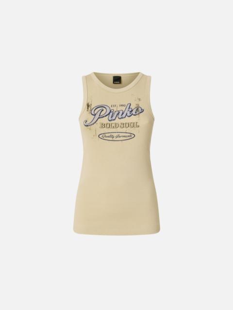 VEST TOP WITH VINTAGE LETTERING